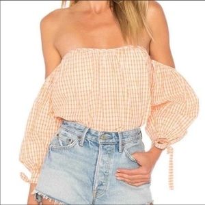 5 FOR $75 🩷 REVOLVE Tularosa Gingham Off Shoulder Top